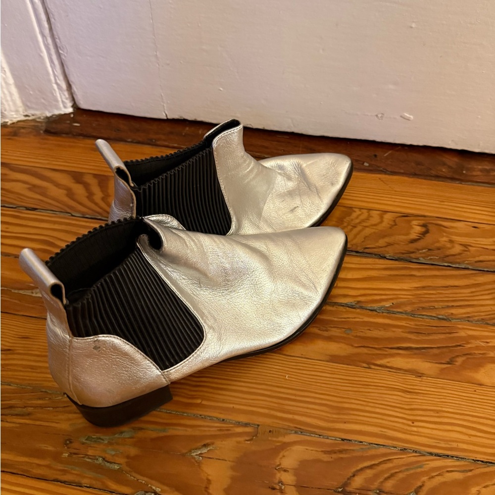 Silver Ankle Boots
